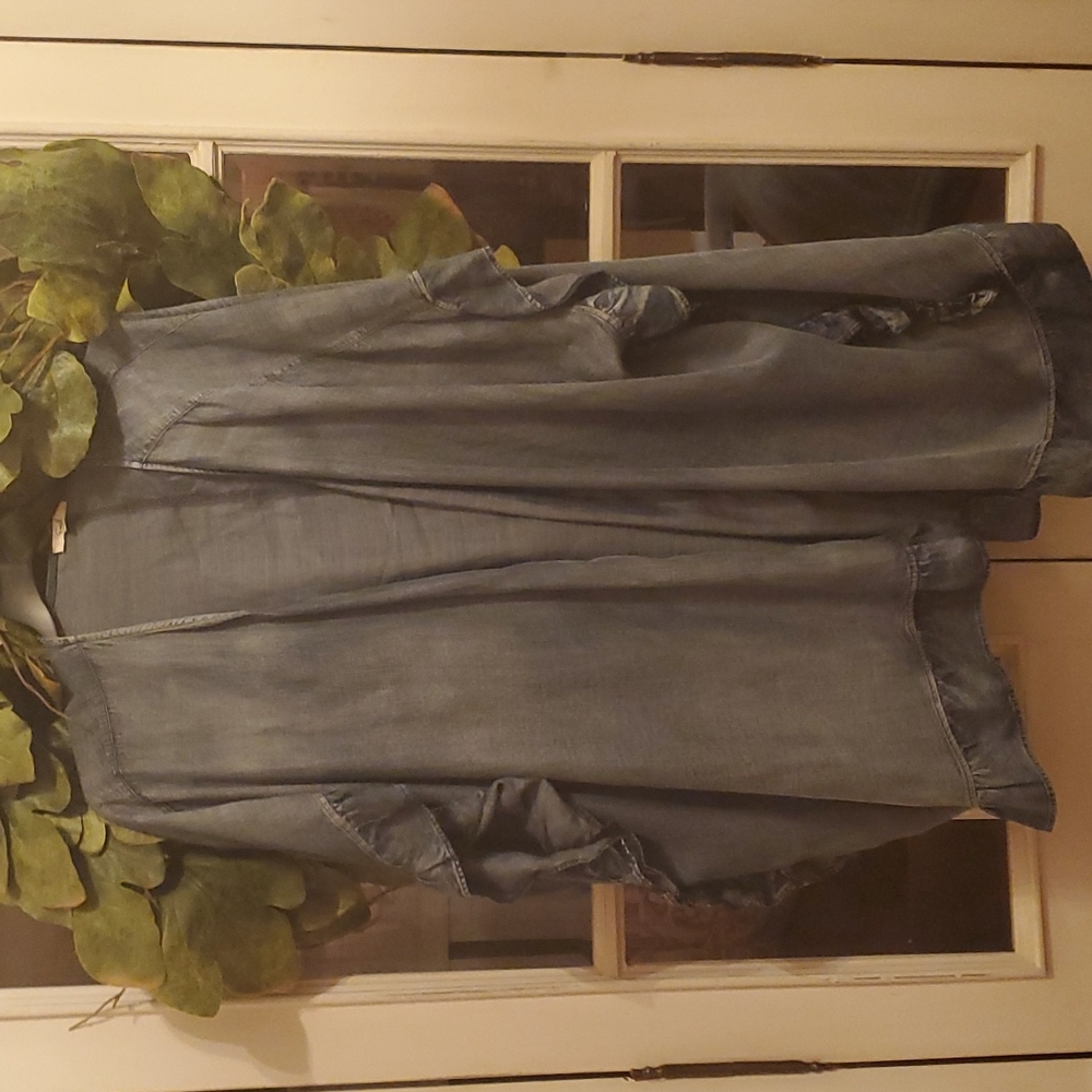 Denim Ruffled Kimono
